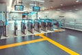 SEOUL, KOREA - AUGUST 12, 2015: Escalators stairway of one of subway stations exits in Seoul, South Korea Royalty Free Stock Photo