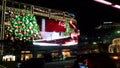 Seoul, Korea 5 Dec 2023 Myeongdong area Shinsegae department store digital screen Christmas display at night