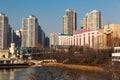 Lotte World amusemenrt park and apartment buildings in Seoul