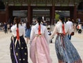 Seoul, Korea-May 17, 2017: Korean Couple Dressed in Traditional Hanbok