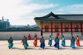 Korean Royal Guard at Gyeongbokgung Palace in Seoul, Korea