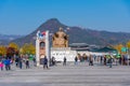 SEOUL, KOREA, NOVEMBER 7, 2019: Statue of King Sejong at Seoul, Republic of Korea