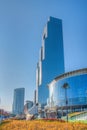 SEOUL, KOREA, NOVEMBER 7, 2019: View of ASEM tower in Seoul, Republic of Korea