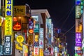 SEOUL, KOREA, OCTOBER 24, 2019: Colorful signs at Itaewon district of Seoul, Republic of Korea Royalty Free Stock Photo