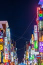 SEOUL, KOREA, OCTOBER 24, 2019: Colorful signs at Itaewon district of Seoul, Republic of Korea Royalty Free Stock Photo