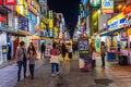 SEOUL, KOREA, OCTOBER 24, 2019: Nightlife at a street of Seoul, Republic of Korea Royalty Free Stock Photo