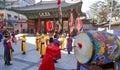 Guard change ceremony at the Deoksugung Royal Palace. Royalty Free Stock Photo