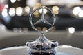 Seoul - 04.27.19: Mercedes sign logo close-up on a bokeh background