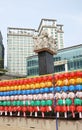 Jogyesa Temple, a Buddhist monastery. Stone statue with dragons