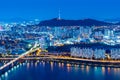 Seoul skyline from peak Royalty Free Stock Photo