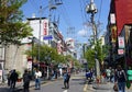 Pedestrian traffic, people on the street.