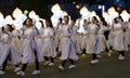 Seoul, South Korea-April 29, 2017: Performers take part in a lantern parade to celebrate Buddha`s birthday