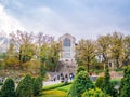 Seoul, South Korea - April 14, 2018: Tourist visiting Ehwa womans university European style building. This is the first women univ