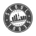 Seoul South Korea Asia Big World Cities Stamp Logo Icon Symbol Design Skyline City Royalty Free Stock Photo