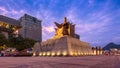 The statue of King Sejong the Great, situated at Gwanghwamun Square, Seoul, South Korea