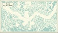 Seoul South Korea City Map in Retro Style. Outline Map