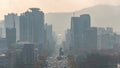 Seoul South Korea city skyline time lapse with heavy ultrafine dust (PM 2.5