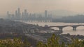 Seoul South Korea city skyline time lapse with heavy ultrafine dust (PM 2.5)