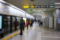 Seoul, South Korea - December 15, 2015 : Inside view of metropolitan subway Dongdaemun station in Seoul