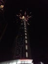 Fireworks celebrating the New Year at the top of Lotte World Tower