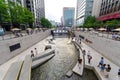 Jun 17, 2018 Citizens resting in the cheonggye plaza, South Korea