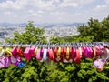 Seoul, South Korea - June 3, 2017: Colorful love padlocks, Seoul, Namsan Park