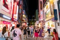 Seoul, South Korea - 30 June, 2018 : Crowded night market in Myeongdong, the most popular shopping district for local and tourist