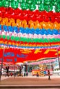 Seoul,South Korea-March 2019: Colorful lantern decoration hanging at Jogyesa Temple