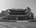 Namdaemun gate Seoul black and white Royalty Free Stock Photo