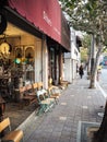 Small shops selling antique in Itaewon ANtique street