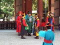 Colorful ceremony of the changing of the Royal Guard at Deoksugung Palace in Seoul