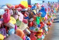 SEOUL, South Korea - October 8, 2019: Couples and Korean lock the keys as a symbol of love and visiting N Seoul Tower on Namsan