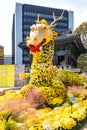 Dragon statue in decorated garden of Jogyesa