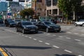 Seoul, South Korea - October 19, 2019: Luxury south korean cars. Busy intersection in the Yeongdeungpo area. Royalty Free Stock Photo