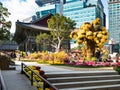 People in ornamental garden of Jogyesa Temple