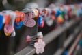 Seoul, South Korea - October 25, 2019 : Romantic Seoul, Love Key lock Tree at Seoul Tower in South Korea Royalty Free Stock Photo