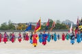 SEOUL, SOUTH KOREA - October 26, 2015 : The soldier march changing of the guard demonstration at Gyeongbokgung Palace on October