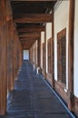 SEOUL, SOUTH KOREA - OCTOBER 24, 2022: Traditional main hall building walkway of Sungkyunkwan University