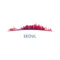 Seoul, South Korea skyline silhouette