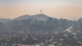 Seoul South Korea time lapse with heavy ultrafine dust PM 2.5