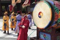 Seoul, South Korea, traditional changing of the royal guard drum Royalty Free Stock Photo