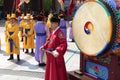 Seoul, South Korea, traditional changing of the royal guard drum