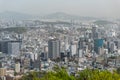 Seoul South Korea urban cityscape during yellow dust pollution