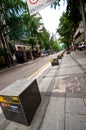 Seoul street with national artwork stones