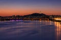 Seoul Subway and Bridge at Hanriver in Seoul, South korea