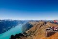 Outdoor luch area on scenic terreace of Brienzer Rothorn, Entlebuch, Switzerland Royalty Free Stock Photo