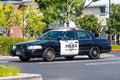 Sep 19, 2019 Fremont / CA / USA - Old fashioned City of Fremont Police Car parked at an outdoor mall in East San Francisco Bay