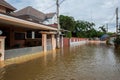 Thailand, Flood, Climate Change, Water, Accidents and Disasters Royalty Free Stock Photo