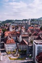 Aerial view of La Chaux de Fonds cityscape, Switzerland