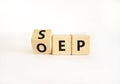 SEP or OEP symbol. Concept words OEP open enrollment period SEP special enrollment period. Beautiful white table white background